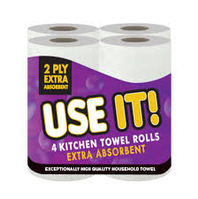 Use It! 2 Ply Extra Absorbent 4 Kitchen Towel Rolls Use It! 2 Ply Extra Absorbent 4 Kitchen Towel Rolls